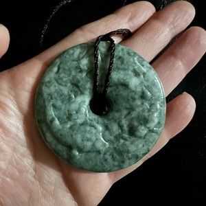 Genuine certified  jade donut pendant .Ships Usa only